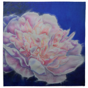 Elegant pink white blue pastel watercolor floral napkin