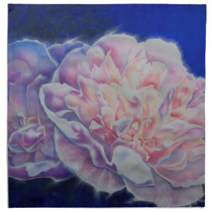 Elegant pink white blue pastel watercolor floral napkin