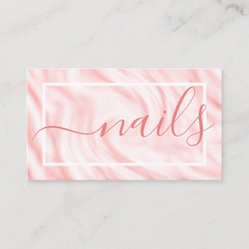 Elegant Pink White Calligraphy Name Signature Chic Business Card