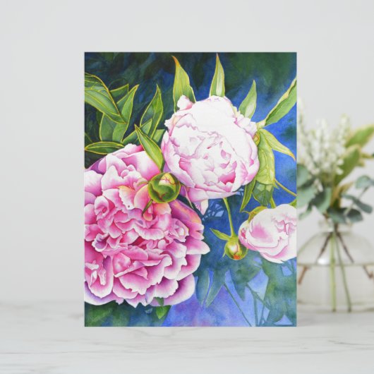 Elegant pink white classic watercolor floral (Standing Front)