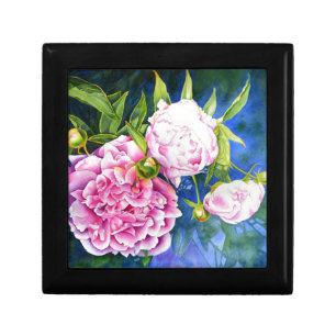 Elegant pink white classic watercolor floral gift box