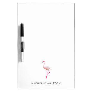 Elegant Pink White  Flamingo Custom Dry Erase Board