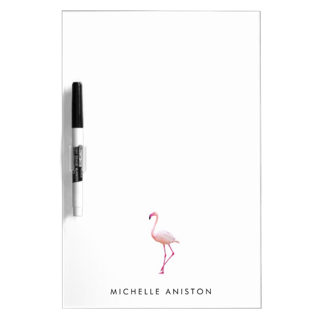 Elegant Pink White  Flamingo Custom Dry Erase Board (Front)