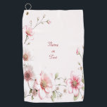 Elegant Pink White Floral Golf Towel<br><div class="desc">Beautiful Elegant Pink White Floral Golf Towel</div>