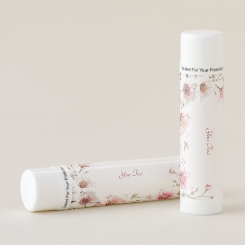 Elegant Pink White Floral Lip Balm