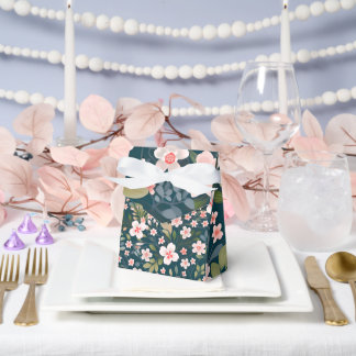 Elegant Pink & White Floral Pattern Favor Boxes