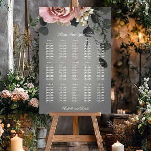 Elegant Pink White Floral Roses Gray Wedding Seat Foam Board