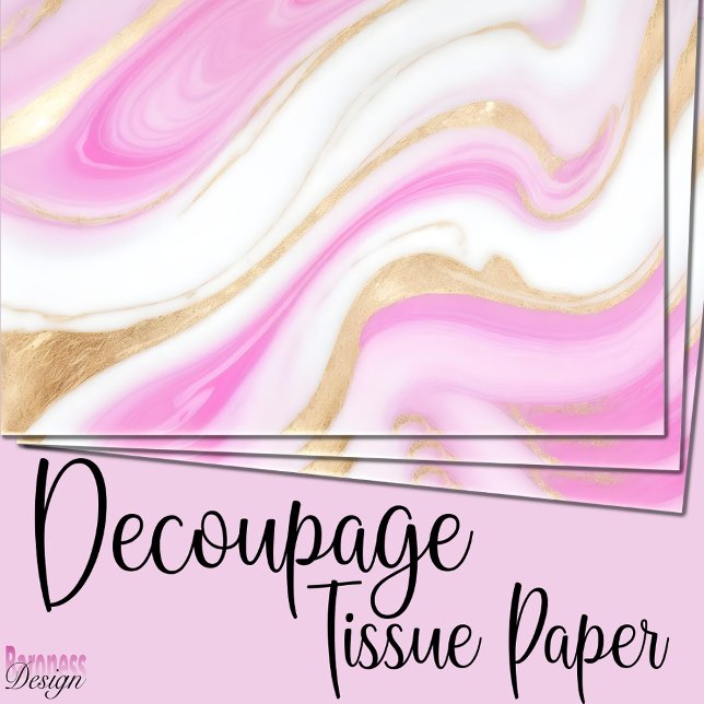 Elegant pink white gold glitter marble swirl tissue paper (Creator Uploaded)