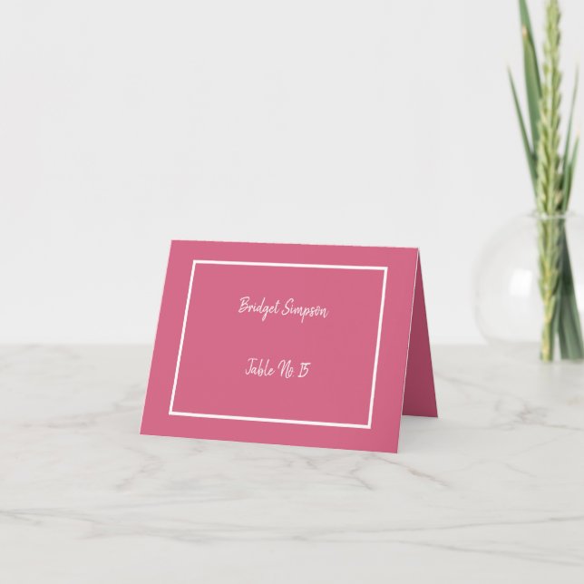 elegant pink & white guest Seating Cards (Front)