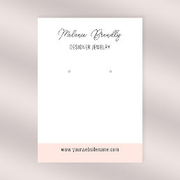 Elegant Pink White Jewelry Earring Display   Business Card
