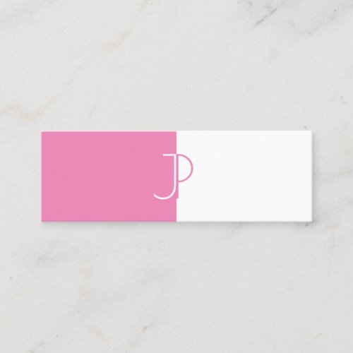 Elegant Pink White Monogram Template Trendy Luxury Mini Business Card