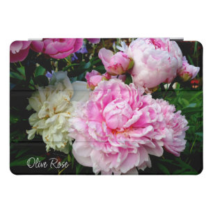 Elegant pink white peony floral garden photo iPad pro cover