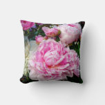 Elegant Pink White Peony Floral Garden Photo Throw Pillow at Zazzle