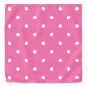 Elegant Pink White Polka Dots Rustic Chic Template Bandana