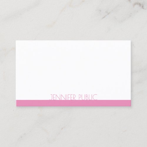 Elegant Pink White Template Modern Design Chic Business Card