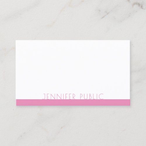 Elegant Pink White Template Modern Professional Business Card