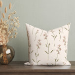 Elegant Pink Wildflower Floral Throw Pillow<br><div class="desc">Introducing our Elegant Pink Wildflower Floral Throw Pillow, featuring a stunning watercolor painting of wildflowers in shades of pink. The elegant and eye-catching floral design captures the beauty of nature and adds a touch of sophistication to any home decor. This beautiful floral throw pillow is perfect for adding a pop...</div>