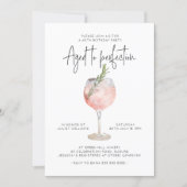 Elegant Pink Wine Aged to Perfection 40th Birthday Invitation (Front)