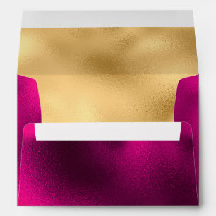Elegant Pink Wine and Gold Foil Look Envelope
