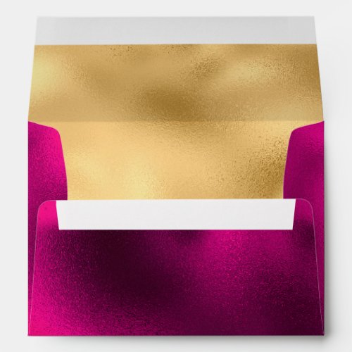 Elegant Pink Wine and Gold Foil Look Envelope