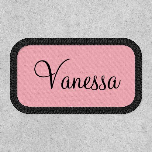Elegant Pink with Black Script for Name Patch
