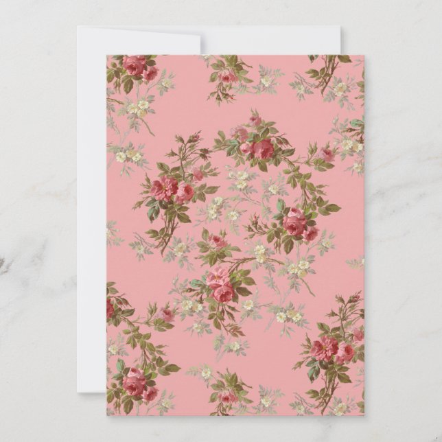 Elegant Pink & Yellow Roses on Pink Background Note Card (Front)