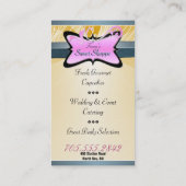 Elegant Pink & Yellow Swirl CookieBusiness Card (Back)
