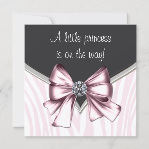 Elegant Pink Zebra Baby Shower Invitation