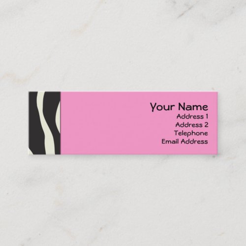 Elegant Pink Zebra Skinny Profile Cards Business Card