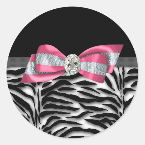 Elegant Pink Zebra Stickers