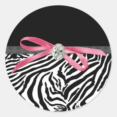 Elegant Pink Zebra Stickers