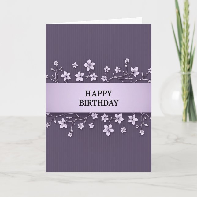 Elegant Pinstripe Birthday Card (Front)