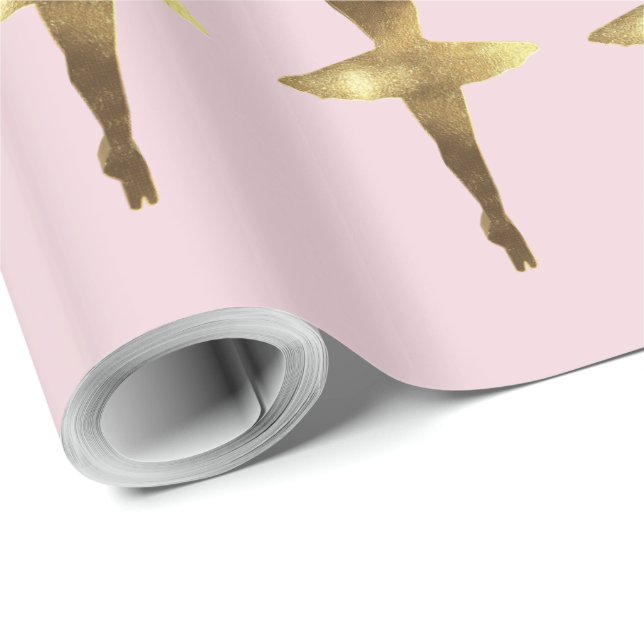 Elegant Pirouette Ballet Dancer Ballerina Pattern Wrapping Paper (Roll Corner)