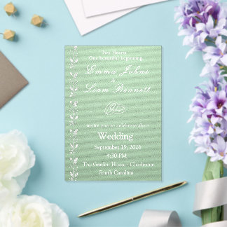 Elegant Pistachio Green Wedding Invitation Acrylic