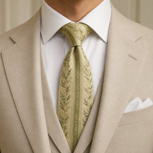 Elegant Pistachio Luxury Botanical Neck Tie