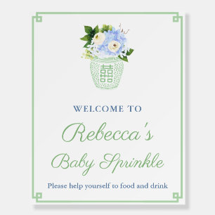 Elegant Pistachio White Baby Shower Welcome Foam Board