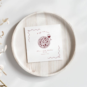 Elegant Pizza and wine birthday Napkins