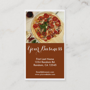 Elegant pizza customizable business cards