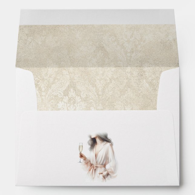 Elegant PJs & Prosecco Bridal Shower Envelope (Back (Bottom))