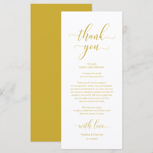 Elegant Place Setting Dinner Party Thank You Card (Front/Back)