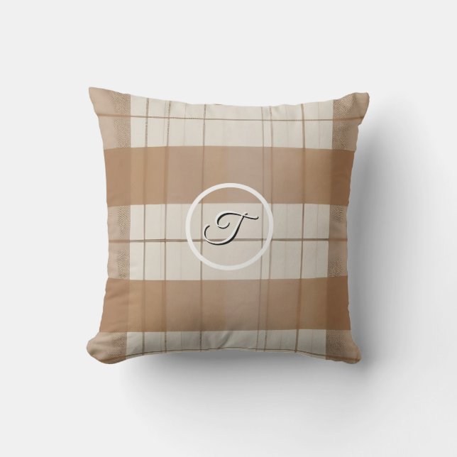 Elegant Plaid Autumn Thanksgiving  Throw Pillow (Front)