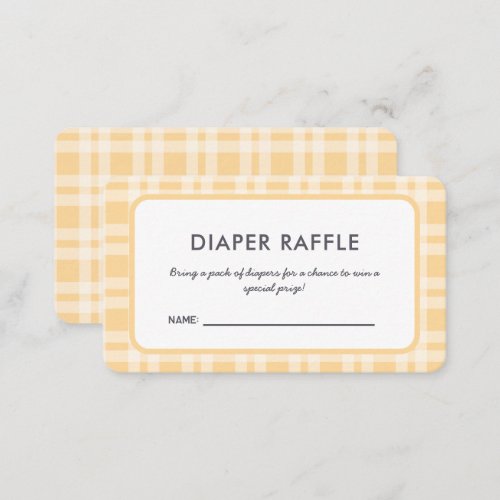 Elegant Plaid Baby Shower Diaper Raffle Ticket Enclosure Card