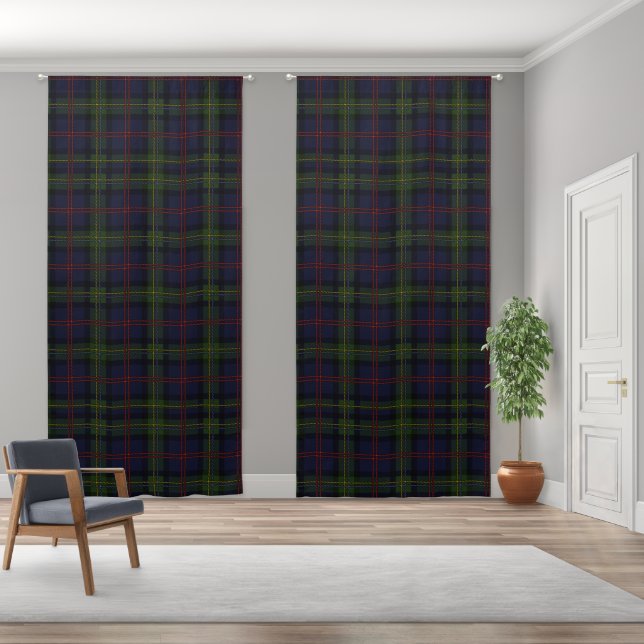 Elegant Plaid Check Pattern Rustic Tartan Blackout Curtains (Wide)