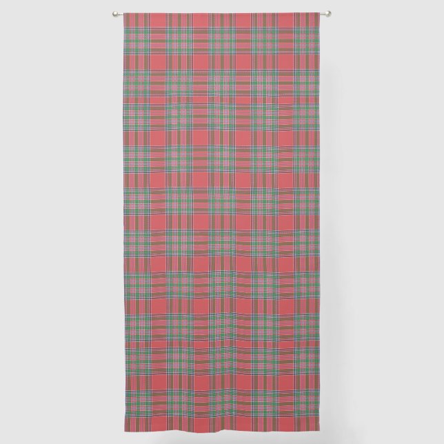 Elegant Plaid Checkered Rustic Tartan Sheer Curtains (Front)