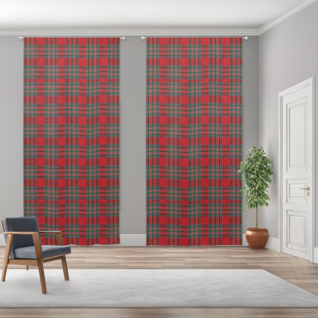 Elegant Plaid Checkered Tartan Blackout Curtains (Wide)