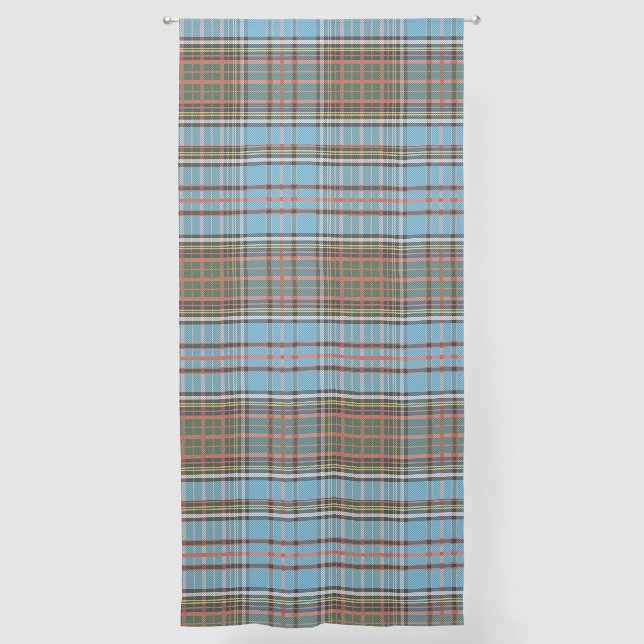 Elegant Plaid Clan Anderson Rustic Tartan Sheer Curtains (Front)