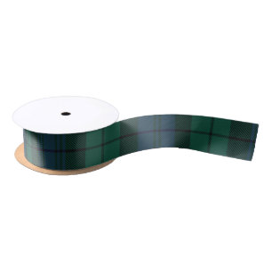 Elegant Plaid Classic Rustic Green Tartan Satin Ribbon