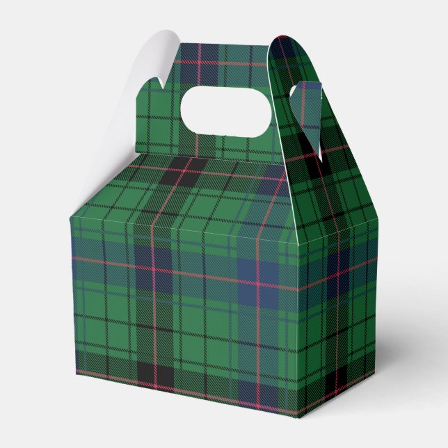 Elegant Plaid Davidson Rustic Tartan Favor Boxes (Front Side)