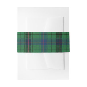 Elegant Plaid Davidson Rustic Traditional Wedding Invitation Belly Band
