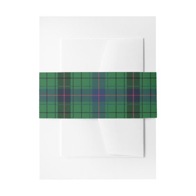 Elegant Plaid Davidson Rustic Traditional Wedding Invitation Belly Band (Front Example)